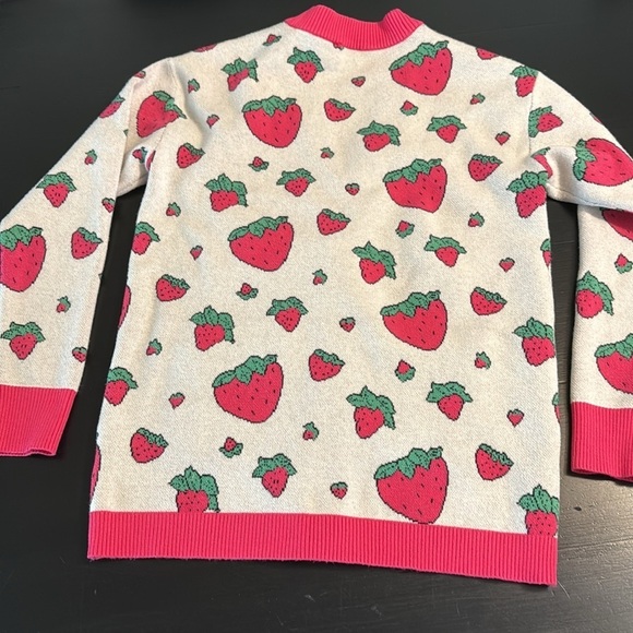 Disney Pixar Latso Strawberry Patterned Cardigan with Pink Trim - Picture 5 of 5